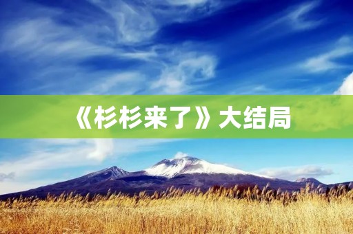 《杉杉来了》大结局：感动人心的爱情故事完美收官