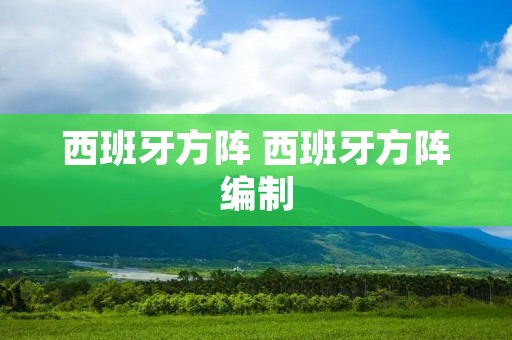 西班牙方阵 西班牙方阵编制 西班牙方阵 西班牙方阵编制
