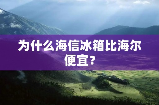 为什么海信冰箱比海尔便宜? 为什么海信冰箱比海尔便宜?