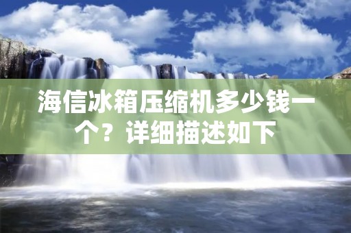 海信冰箱压缩机多少钱一个?详细描述如下: 海信冰箱压缩机多少钱一个?详细描述如下: