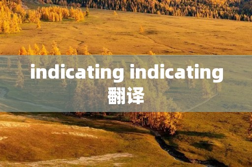 indicating indicating翻译 indicating indicating翻译