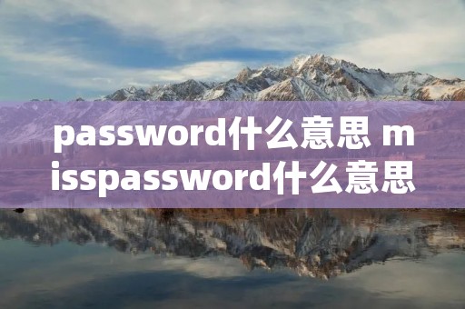 password什么意思 misspassword什么意思
