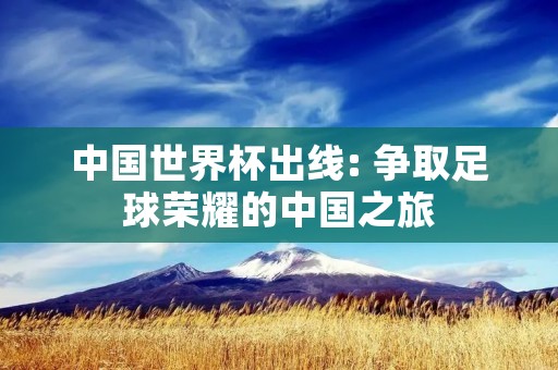 中国世界杯出线: 争取足球荣耀的中国之旅 中国世界杯出线: 争取足球荣耀的中国之旅