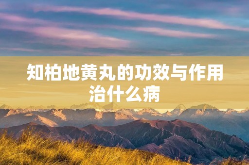 知柏地黄丸的功效与作用治什么病