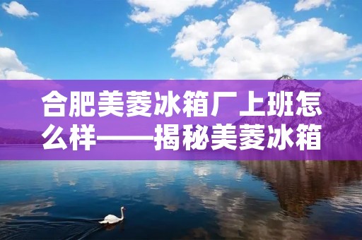 合肥美菱冰箱厂上班怎么样——揭秘美菱冰箱厂的工作环境和员工待遇 合肥美菱冰箱厂上班怎么样——揭秘美菱冰箱厂的工作环境和员工待遇