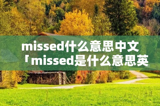 missed什么意思中文「missed是什么意思英语翻译」