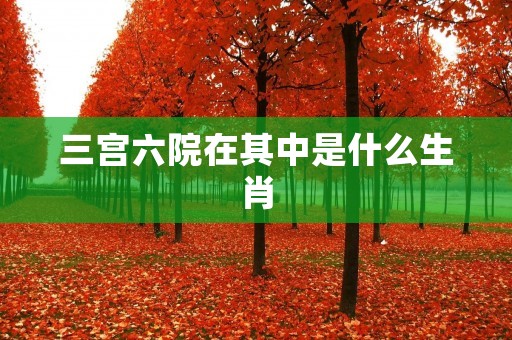 三宫六院在其中是什么生肖
