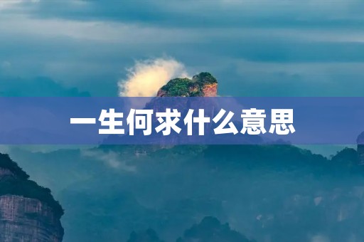 一生何求什么意思