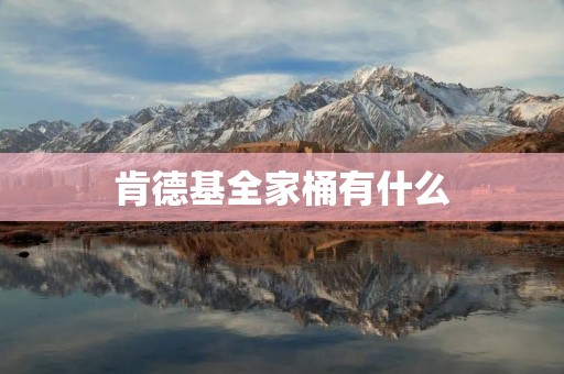 肯德基全家桶有什么
