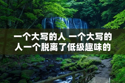 一个大写的人 一个大写的人一个脱离了低级趣味的人