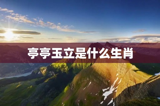 亭亭玉立是什么生肖