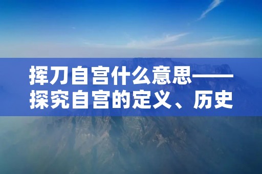 挥刀自宫什么意思——探究自宫的定义、历史及其文化背景