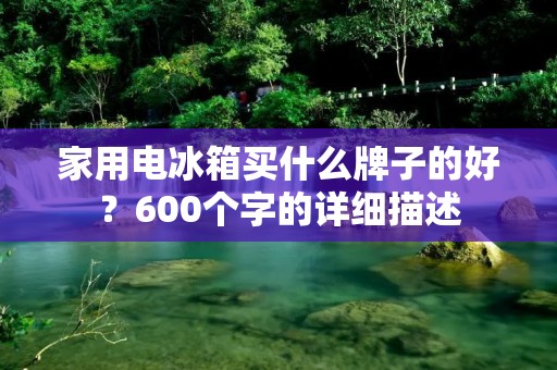 家用电冰箱买什么牌子的好？600个字的详细描述