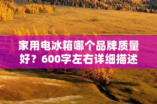 家用电冰箱哪个品牌质量好?600字左右详细描述: 家用电冰箱哪个品牌质量好?600字左右详细描述: