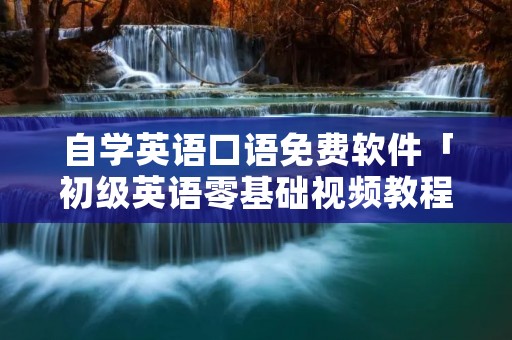 自学英语口语免费软件「初级英语零基础视频教程」 自学英语口语免费软件「初级英语零基础视频教程」
