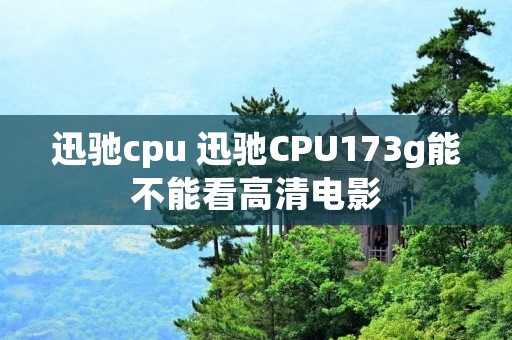 迅驰cpu 迅驰CPU173g能不能看高清电影