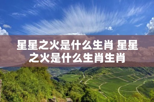 星星之火是什么生肖 星星之火是什么生肖生肖
