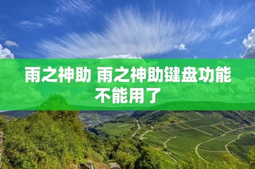 雨之神助 雨之神助键盘功能不能用了 雨之神助 雨之神助键盘功能不能用了