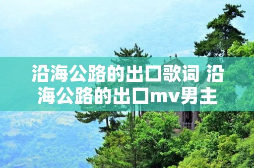 沿海公路的出口歌词 沿海公路的出口mv男主