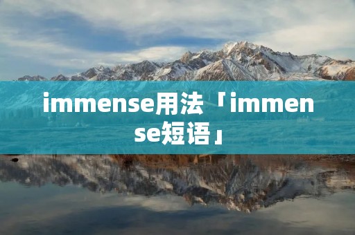 immense用法「immense短语」