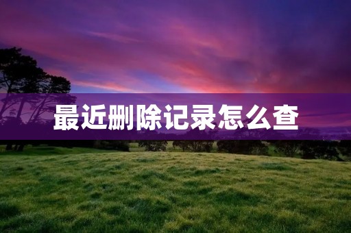 最近删除记录怎么查:详细解析 最近删除记录怎么查:详细解析