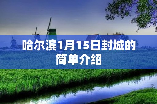哈尔滨1月15日封城的简单介绍