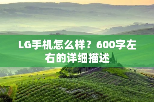 LG手机怎么样？600字左右的详细描述