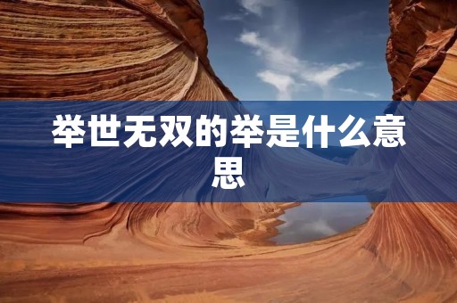 举世无双的举是什么意思