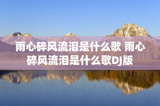 雨心碎风流泪是什么歌 雨心碎风流泪是什么歌DJ版