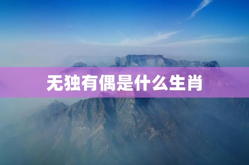 无独有偶是什么生肖