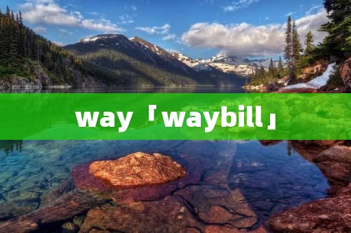 way「waybill」 way「waybill」