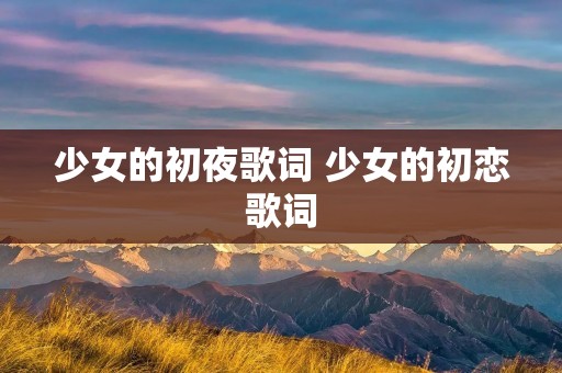 少女的初夜歌词 少女的初恋歌词