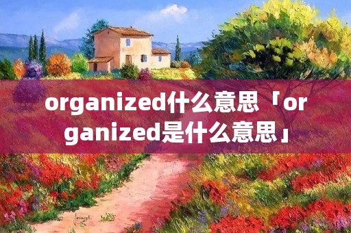 organized什么意思「organized是什么意思」