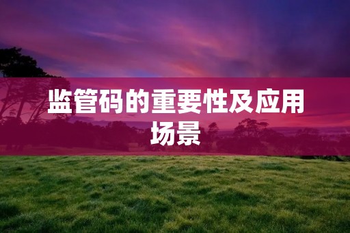 监管码的重要性及应用场景