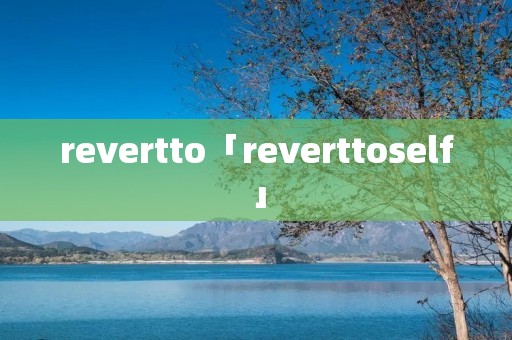 revertto「reverttoself」