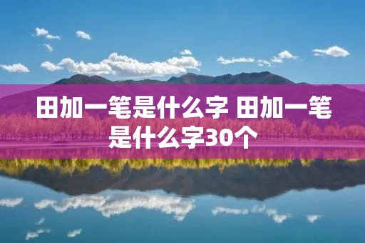 田加一笔是什么字 田加一笔是什么字30个