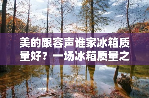 美的跟容声谁家冰箱质量好？一场冰箱质量之争
