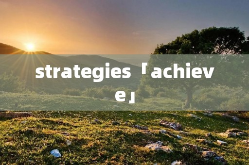strategies「achieve」