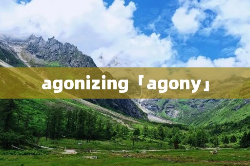 agonizing「agony」 agonizing「agony」