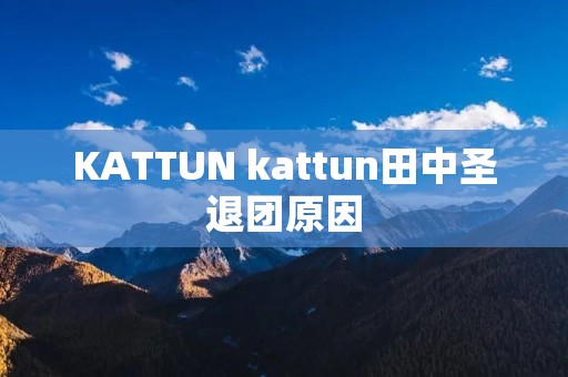 KATTUN kattun田中圣退团原因 KATTUN kattun田中圣退团原因