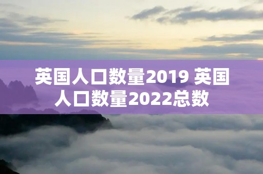 英国人口数量2019 英国人口数量2022总数