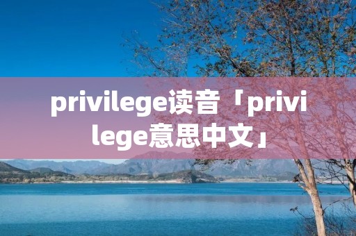 privilege读音「privilege意思中文」 privilege读音「privilege意思中文」