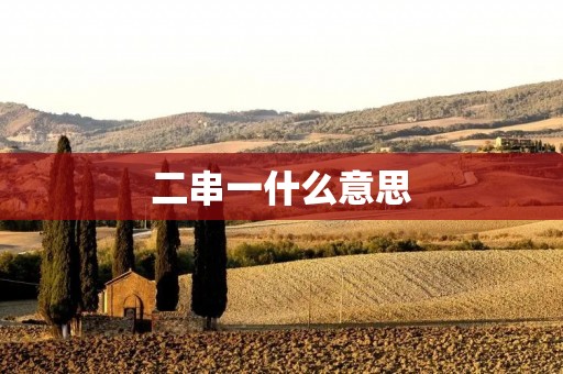 二串一什么意思 二串一什么意思