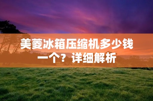 美菱冰箱压缩机多少钱一个？详细解析