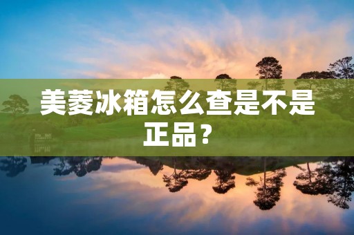 美菱冰箱怎么查是不是正品？