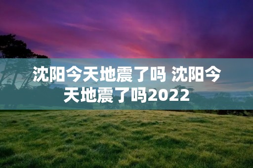 沈阳今天地震了吗 沈阳今天地震了吗2022