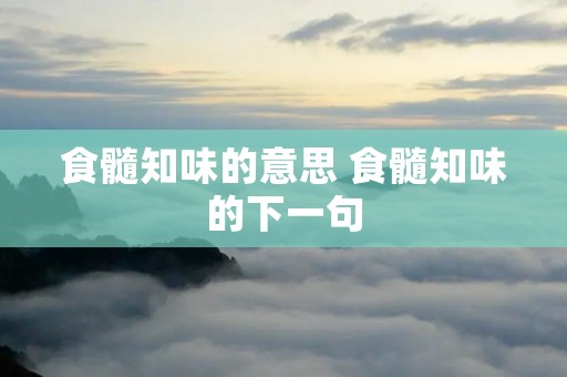 食髓知味的意思 食髓知味的下一句