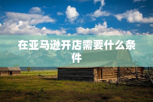 在亚马逊开店需要什么条件 在亚马逊开店需要什么条件