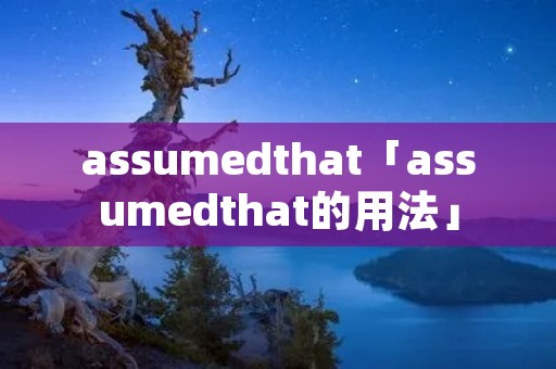 assumedthat「assumedthat的用法」