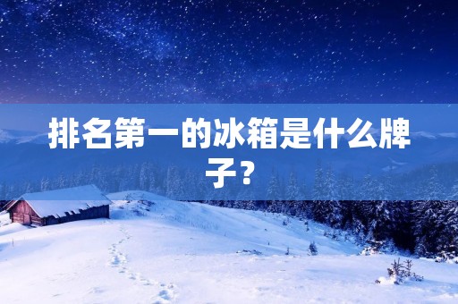 排名第一的冰箱是什么牌子？